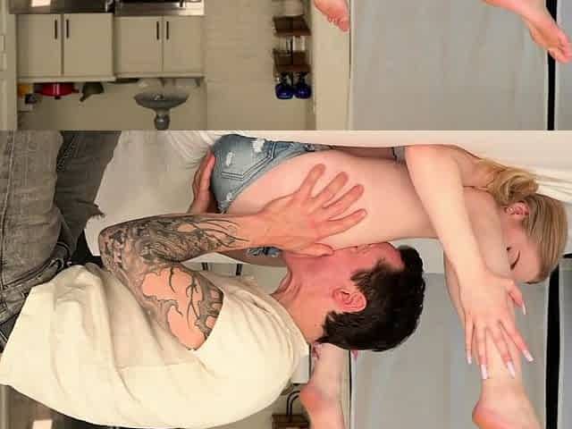 We both came at the same time - deep creampie with Emma