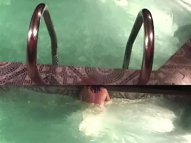 A breasty mother I'd like to fuck with a beautiful ass masturbates to climax in a sauna. Amateur.