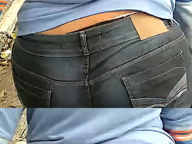 BIG BUTT WALKING DOWN THE STREET SHOWING PANTY