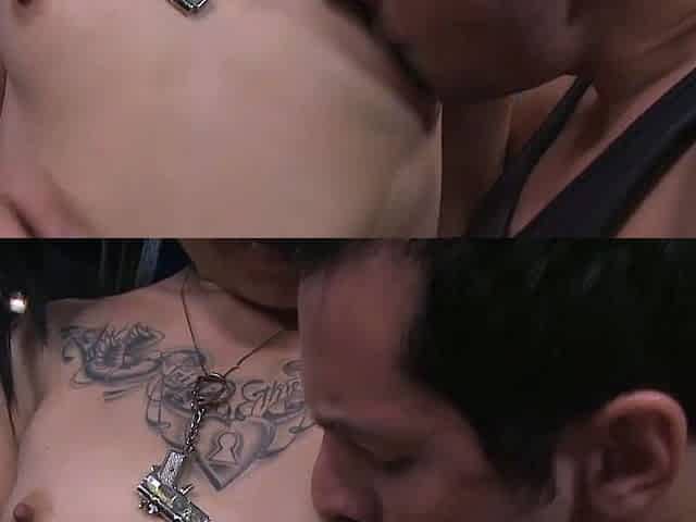 Tattooed Asian super bitch gets facialized and fucked