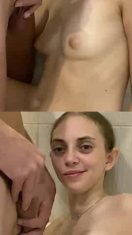 Cum on Tits in the Bath
