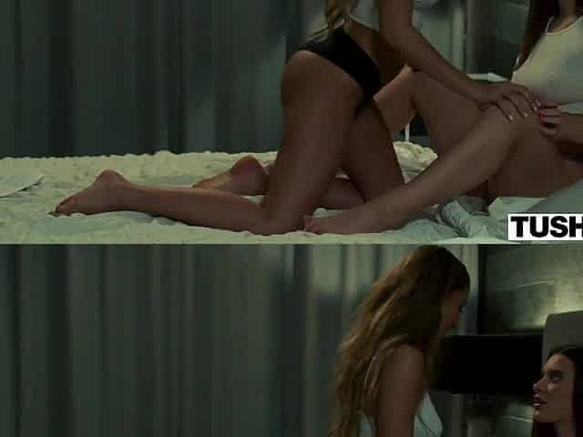 TUSHY Brunette hair Lana Has Hawt Anal Creampie with Pair