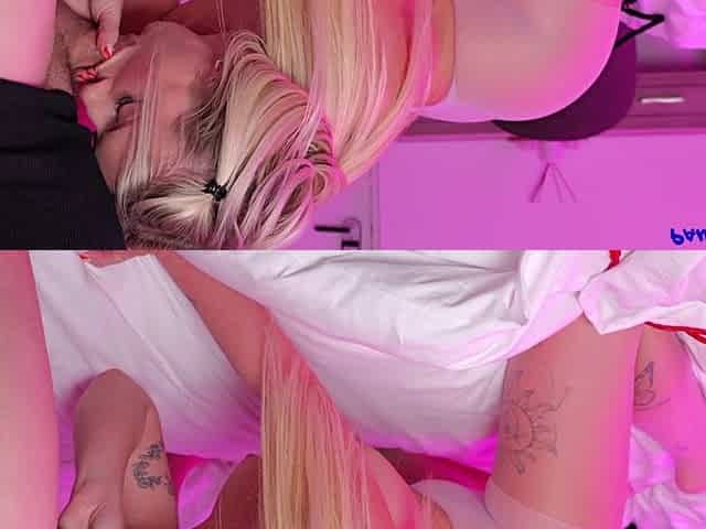 Blonde Slut Emily Walters Takes Fat Cock in Her Pussy and Mouth