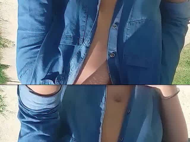 public flashing of melons in the park