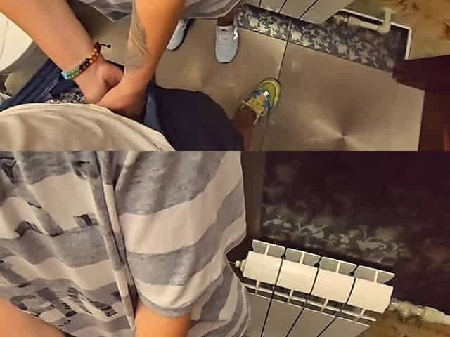 Stepsister helps stepbrother cum fast in hose