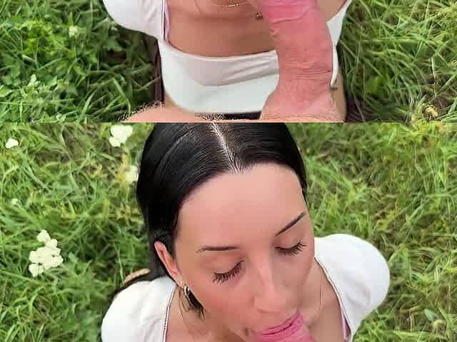 Slutty Pretty Brunette Pawg Lets A Stranger Deepthroat & Fuck Her Hard In The Park For Money