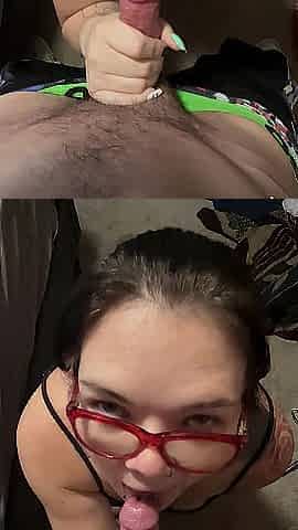 Swallowing large knob in my little mouth
