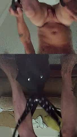 Kinky slavery jerking off