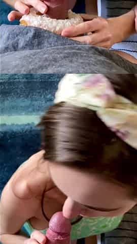 Donut Oral job Mukbang POV AMWF Creampie Banging