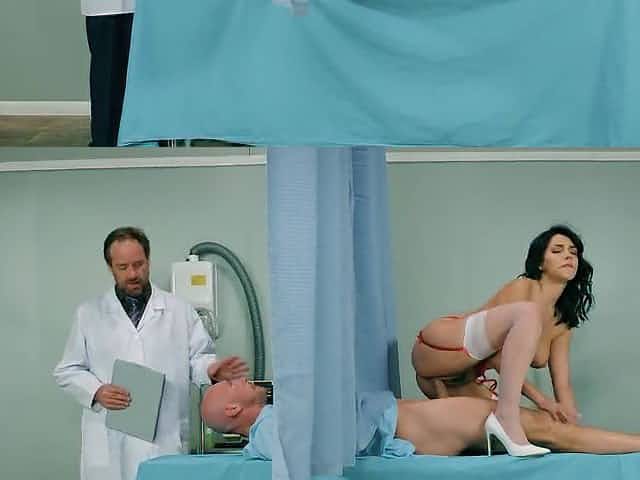 Sexy nurse makes magic for patient's huge cock