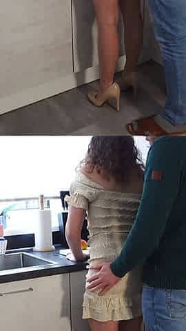 My Wife Looked so Sexy so I Fucked Her at the Kitchen