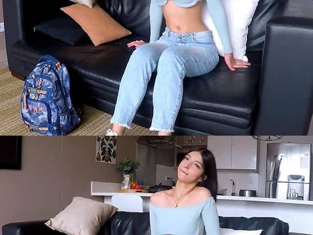 This petite 18YO LATINA bookworm stoped studying