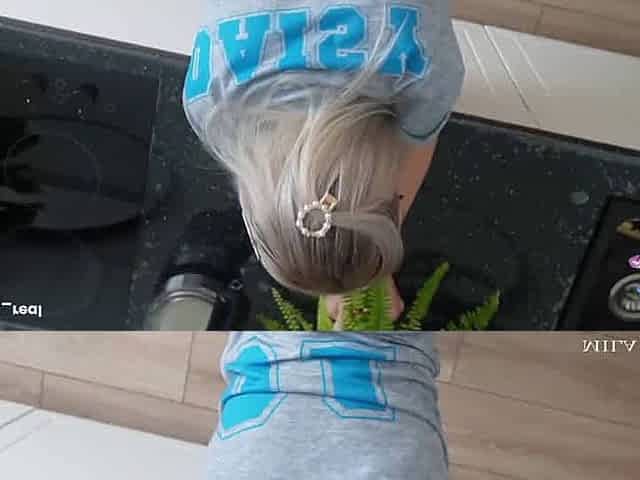 Spread your gams and showcase your pussy, slut, before your parents come back! Fucked firm and raunchy on the kitchen floor with