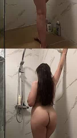 After a tough workout, I was perspired, so I took a shower and masturbated
