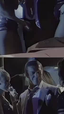 2 Sluts Share an Italian Cock in a Nightclub Among the People