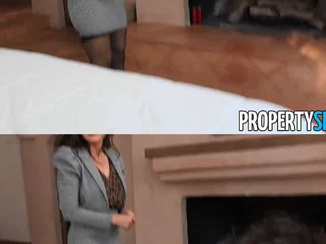 Enticing Brunette Real Estate Agent Babe Convinces Picky Client to Purchase Home