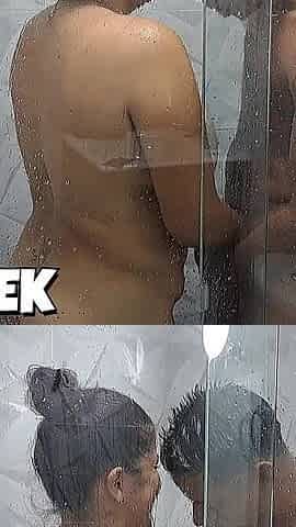 Colombian Big Tits Shares Shower with Stepson