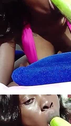 Alexa's Big Veggie Blowjob Toy - a Big Mouthful of Green