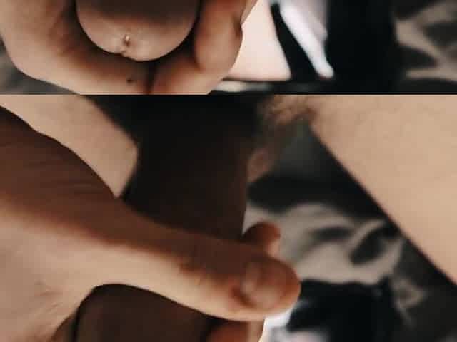Chap masturbating watching porn POV