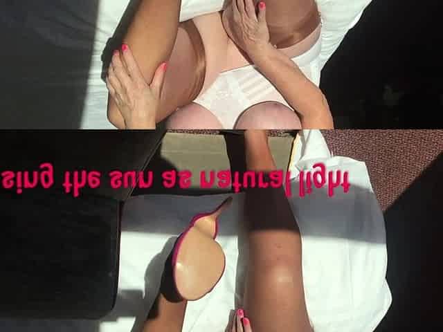 Mrs Mature Feet in White Girdle and Rht Stockings