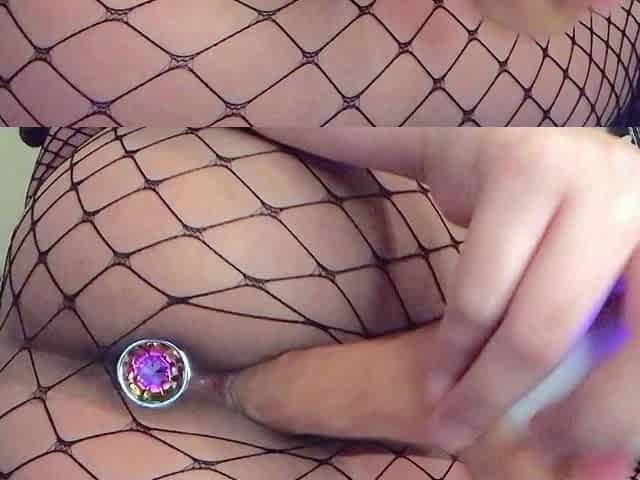 Stacked brunette goes solo toys and masturbation