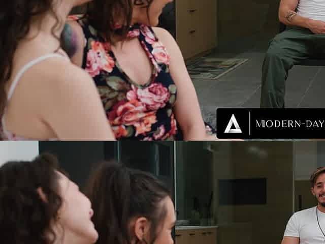 MODERN-DAY SINS - Cuckold Man Watches Boss Sinn Sage Fuck His Petite Girlfriend Liz Jordan