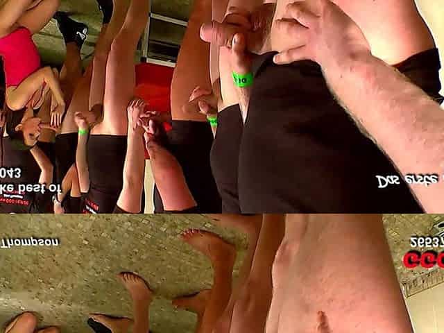Fash Babe Gets Cocks Lined up for a Sexy Bukkake Gangbang Blowjob Cumshot