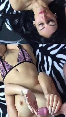 ShesNew Amateur brunette girlfriend POV blowjob handjob