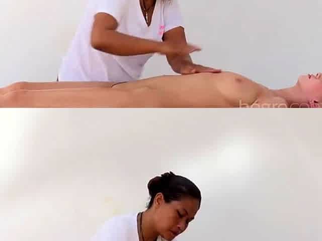 Blonde Czech Beauty's Tropical Touch Oil Massage