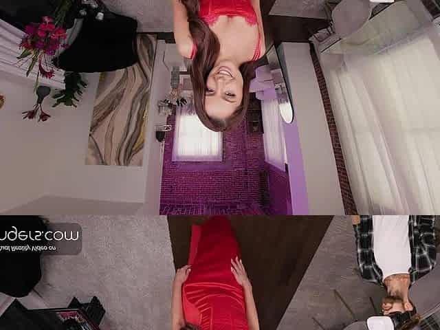 VR Bangers: Hawt Brunette hair In Red Underware Sucks Your Wang And Screws With Groans pt.three