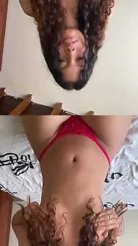 Hawt cute hotty screws her taut twat with this large ebony sextoy