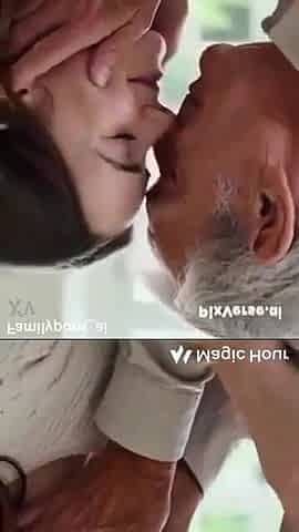 Step dad giving a kiss stepdaugher Giving a kiss scene ( AI generated )