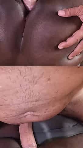 Ebony Bubble Butt Fucked and Creampied in the Ass