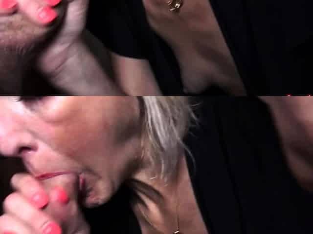 Busty Mature Blonde Bitch in Interracial Scene
