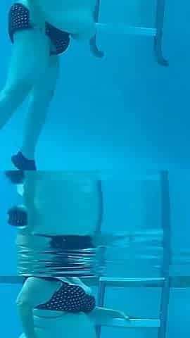Watch BBW Nurse Vicki Exercise in Pool with Underwater Camera See My