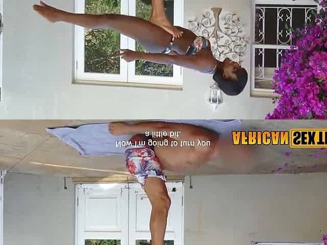 Hawt Afro Hotty Rides Large White Wang During Outdoor Yoga Meet