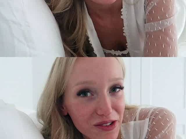 Blonde solo jerking off