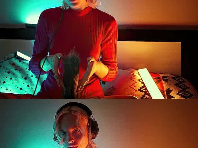 ASMR Ear Licking & Close Breathing in Red Suit