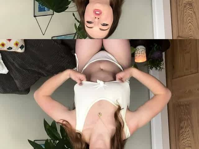 Cute curly brunette solo webcam masturbation