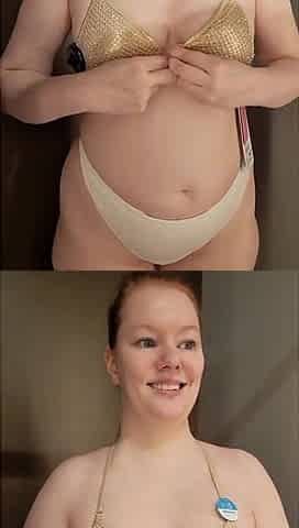 Try on - Golden Swimsuit in the Fitting Room