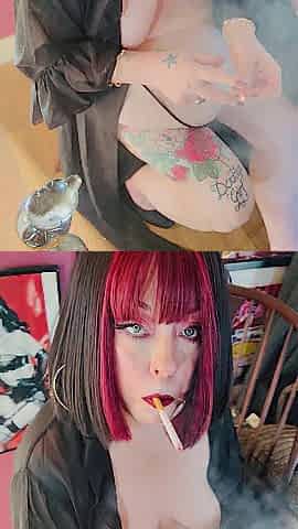 Tina Snua Smokes A Cork 100 Cigarette In The Naked - Smokin' Undressed Abdomen