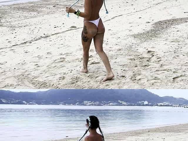 Naked slut Habibi naked on the beach (Phuket-Thailand) /