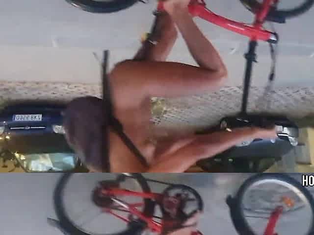 Wild Angel Biking Undressed on Public Road: Flaunting Her Body and Vagina!