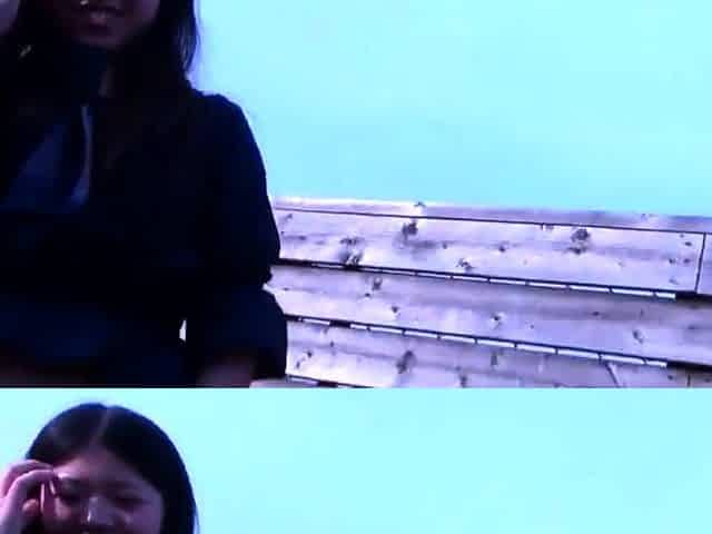 Cheating Asian Woman Sucks Dick on Balcony