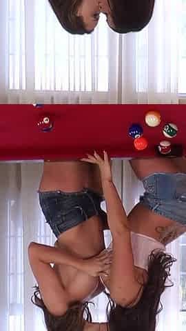Lesbians fuck on pool table Chanel Preston eats Destiny Dixon