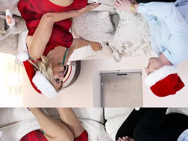 GILF AF Santa Hat Couch BJ Doggy