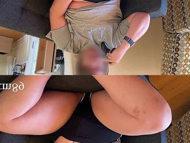 FTM gamer male plays with himself on the bed