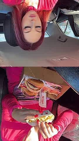 See Me Eating My Much loved Fast Food in the Car