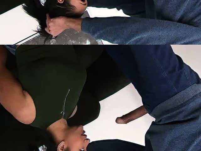 Chubby Latina struggles to deepthroat
