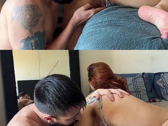 Redhead Mirror Tease Vibrator Clit Play Deep Anal Creampie